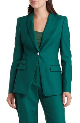 BOSS Juicylara One-Button Virgin Wool Blazer in Neplica at Nordstrom, Size 14