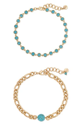 Ettika Set of 2 Turquoise Anklets at Nordstrom