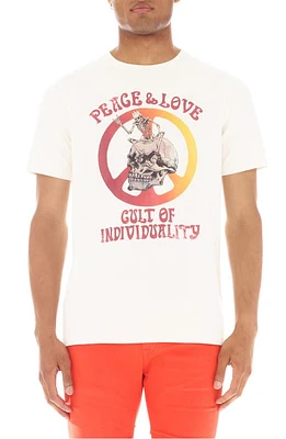 Cult of Individuality Peace & Love Graphic T-Shirt Winter White at Nordstrom,