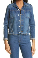 L'AGENCE Janelle Raw Cut Slim Denim Jacket Authentique at Nordstrom,