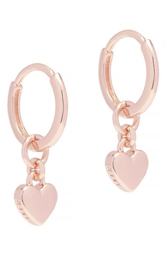 Ted Baker London Sweetheart Tiny Heart Huggie Drop Earrings in Rose Gold Tone at Nordstrom