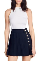 sandro Basic Rib Cotton Tank White at Nordstrom,