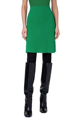 Akris punto Stretch Virgin Wool & Cashmere Rib Sweater Skirt 057 Tech Green at Nordstrom,