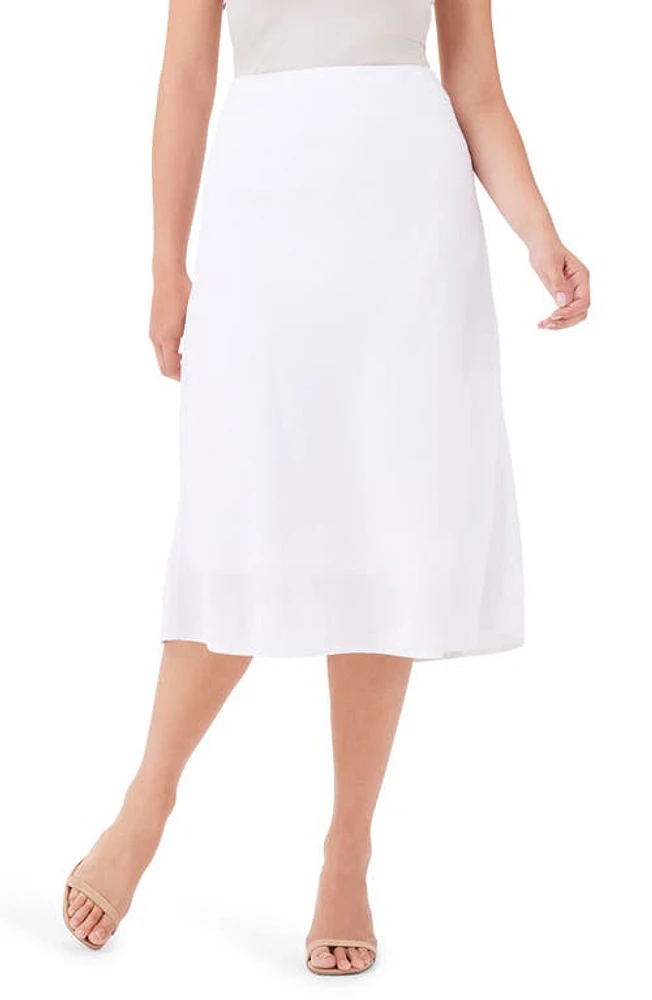 NIC+ZOE Rumba Organic Linen Blend A-Line Skirt Paper White at Nordstrom,