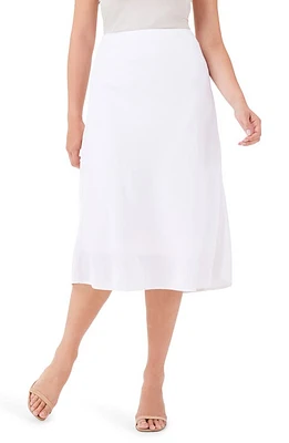 NIC+ZOE Rumba Organic Linen Blend A-Line Skirt Paper White at Nordstrom,