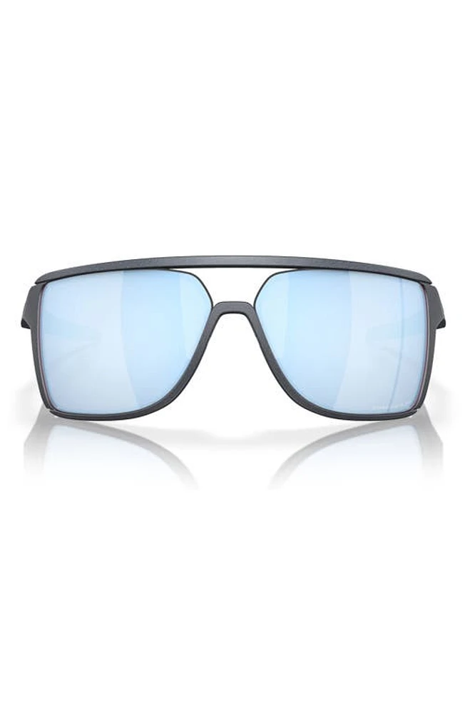 Oakley Castel 63mm Polarized Oversize Rectangular Sunglasses in Blue at Nordstrom