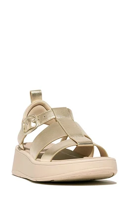 FitFlop F-Mode Ankle Strap Platform Fisherman Sandal in Platino at Nordstrom, Size 10