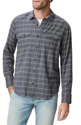 PAIGE Everett Plaid Flannel Button-Up Shirt Dark Wind at Nordstrom,