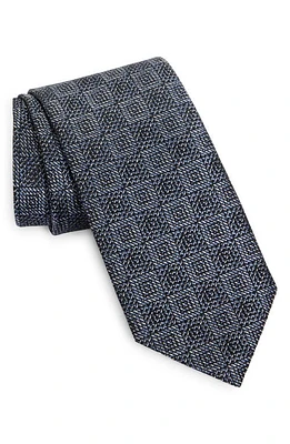 ZEGNA TIES Paglie Square Pattern Silk Tie in Navy at Nordstrom