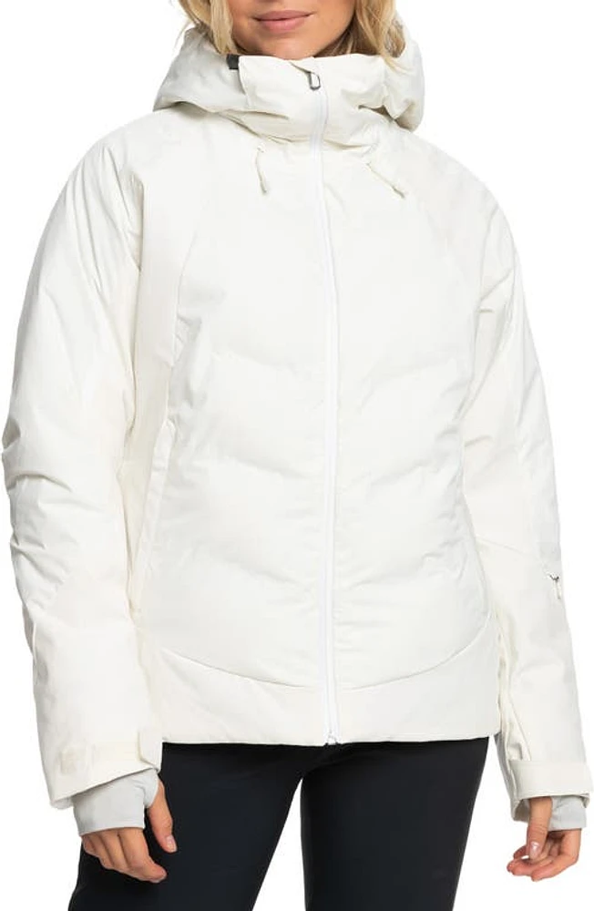 Roxy Dusk Warmlink Hooded Snow Jacket Egret at Nordstrom,