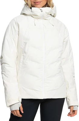 Roxy Dusk Warmlink Hooded Snow Jacket Egret at Nordstrom,