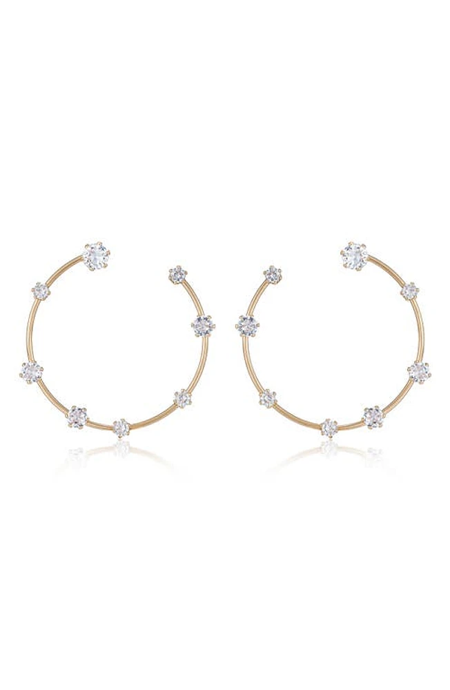 Ettika Large Cubic Zirconia Hoop Earrings in Gold at Nordstrom