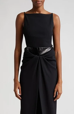 Brandon Maxwell Hardware Detail Knit Camisole in Black at Nordstrom, Size 16