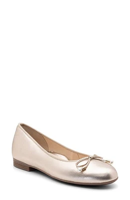 ara Scout Flat Platinum Metallic Leather at Nordstrom,