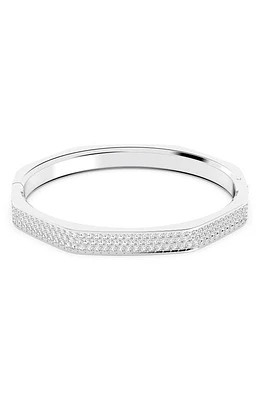 Swarovski Dextera Crystal Pavé Octagonal Bangle in Silver at Nordstrom, Size Large