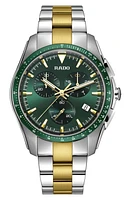 RADO HyperChrome Chronograph Bracelet Watch, 44.9mm in Green at Nordstrom