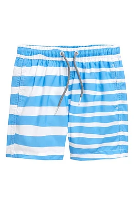 Boardies Kids' Stripe Swim Trunks Blue/White at Nordstrom,