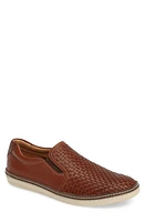 Johnston & Murphy McGuffey Woven Slip-On Sneaker Tan Leather at Nordstrom,