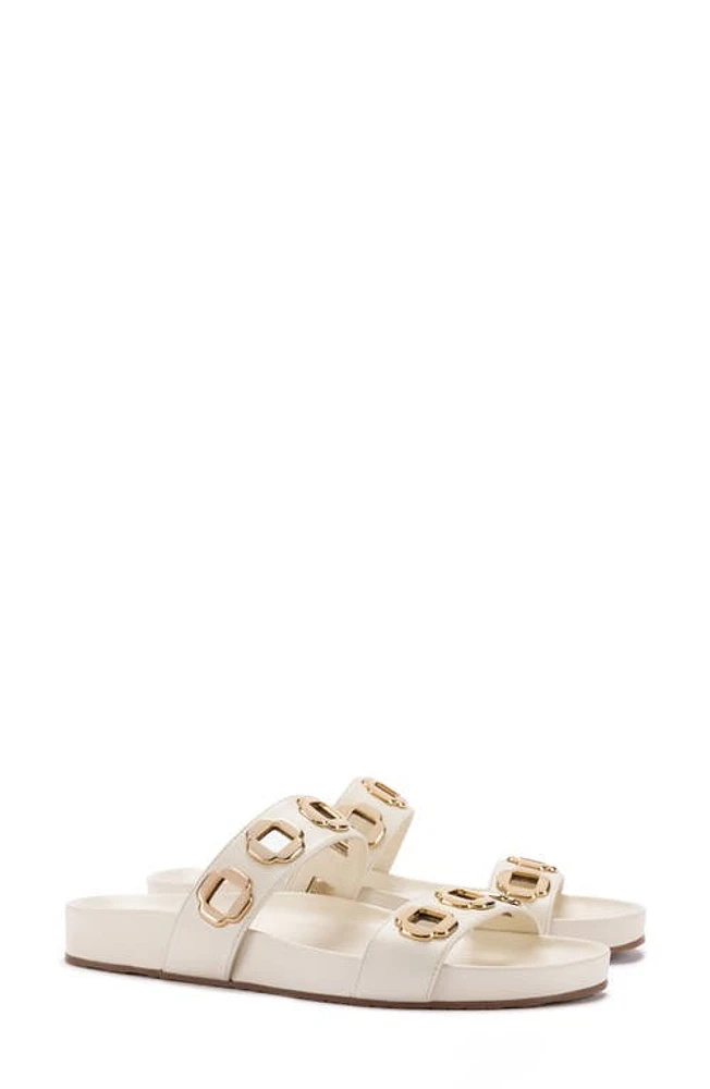 Larroudé Milan Slide Sandal Natural at Nordstrom,