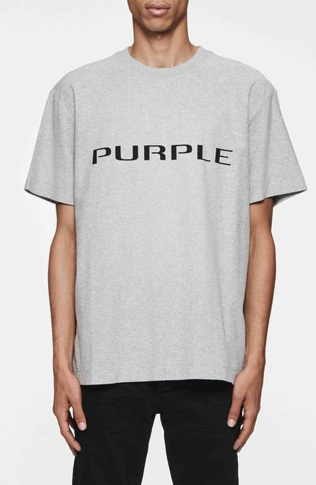 PURPLE BRAND Textured Jersey Logo Graphic T-Shirt Heather at Nordstrom,