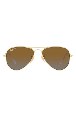 Ray-Ban Kids' Junior Aviator 52mm Gradient Polarized Pilot Sunglasses in Gold Flash at Nordstrom