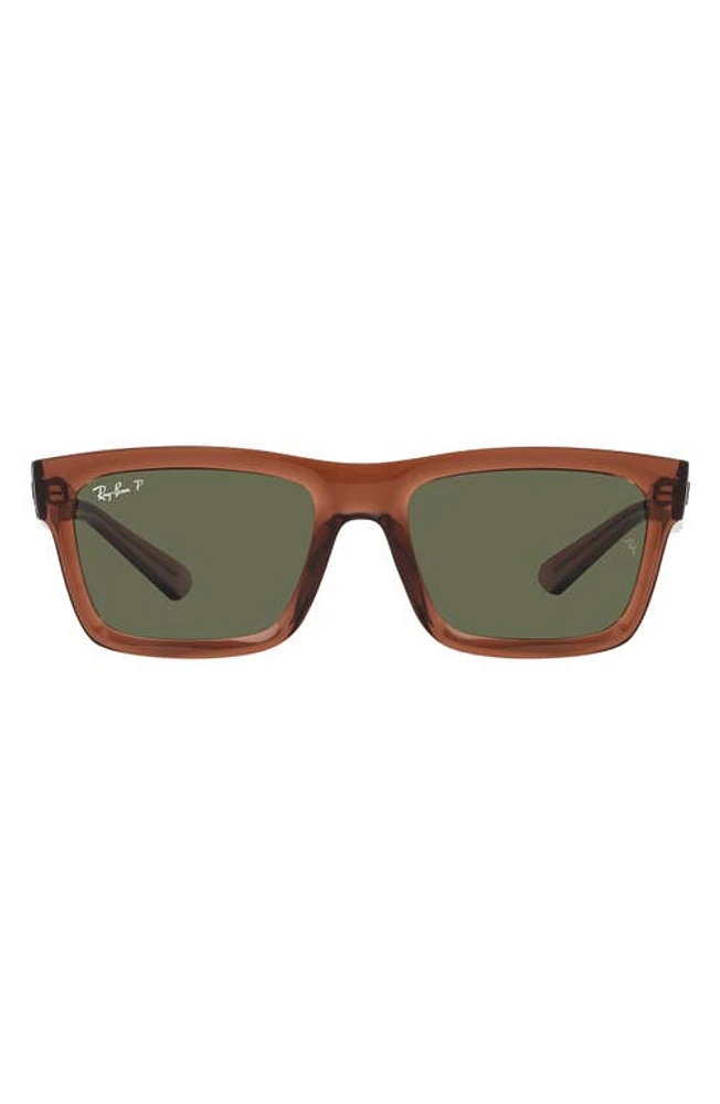 Ray-Ban Warren 57mm Polarized Rectangular Sunglasses in Transparent at Nordstrom