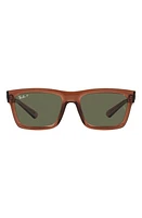 Ray-Ban Warren 57mm Polarized Rectangular Sunglasses in Transparent at Nordstrom