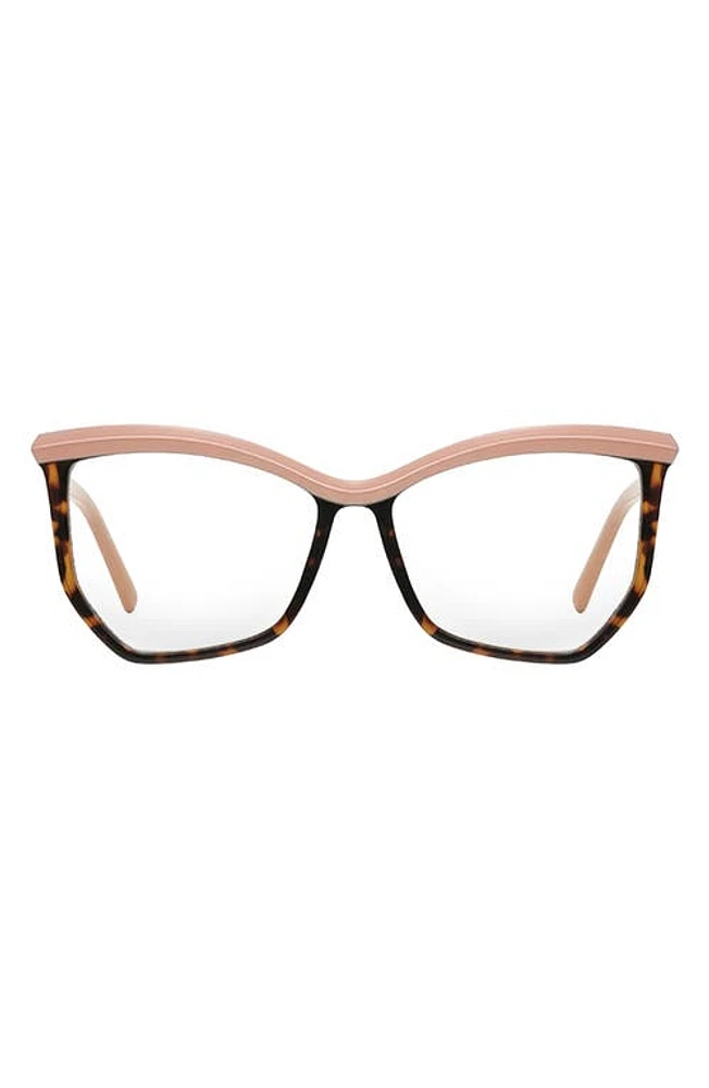 Fifth & Ninth Maggie 54mm Cat Eye Blue Light Blocking Glasses in Tan Torte at Nordstrom