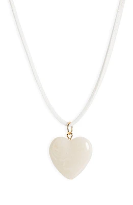 BP. Puffed Heart Pendant Necklace in White- Ivory at Nordstrom