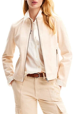 Desigual Slim Biker Jacket Ivory at Nordstrom,