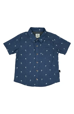 Feather 4 Arrow Island Palm Short Sleeve Button-Up Shirt Navy at Nordstrom,