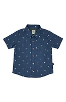 Feather 4 Arrow Island Palm Short Sleeve Button-Up Shirt Navy at Nordstrom,