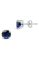 Sterling Forever Sterling Silver Cubic Zirconia Stud Earrings in Sapphire at Nordstrom