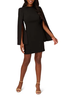 Adrianna Papell Long Split Sleeve Scuba Crepe Dress in Black at Nordstrom, Size 12