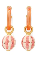 Kate Spade New York raffia drop hoop earrings in Pink Multi at Nordstrom