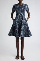 Jason Wu Collection Short Sleeve Metallic Dress Navy Multi at Nordstrom,