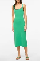 STAUD Paityn Sleeveless Fitted Midi Sweater Dress Seaweed/Navy at Nordstrom,