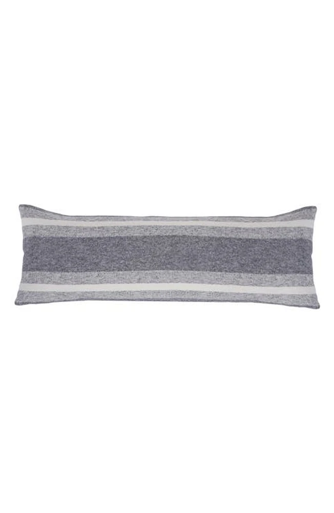 Pom Pom at Home Alpine Stripe Cotton Lumbar Accent Pillow in Grey/ivory at Nordstrom, Size 14X40