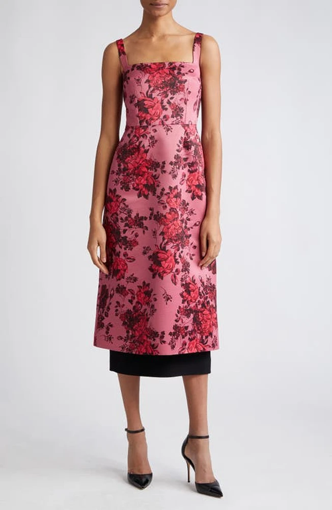 Emilia Wickstead Tiffany Floral Print Taffeta Faille Cocktail Dress Mauve Pink Festive Bouquet at Nordstrom, Us