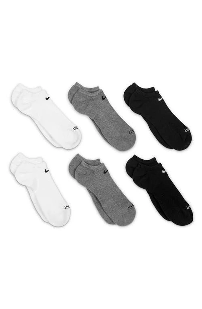 Nike Kids' Assorted 6-Pack Dri-FIT Everyday No-Show Socks Grey Multicolor at Nordstrom