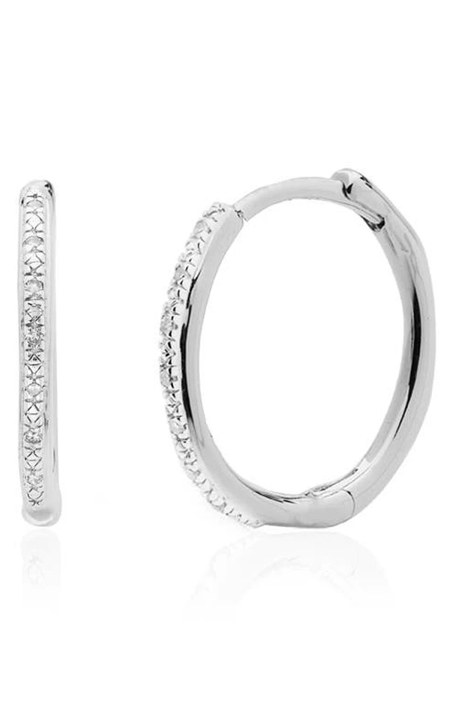 Monica Vinader Small Riva Wave Diamond Hoop Earrings in Silver at Nordstrom