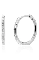 Monica Vinader Small Riva Wave Diamond Hoop Earrings in Silver at Nordstrom