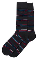 Calvin Klein Stripe Dress Socks in Black at Nordstrom