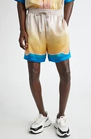 Casablanca L'arc Colore Silk Drawstring Shorts at Nordstrom,