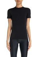 Balenciaga Rhinestone Embellished Fitted Stretch Cotton T-Shirt Black at Nordstrom,