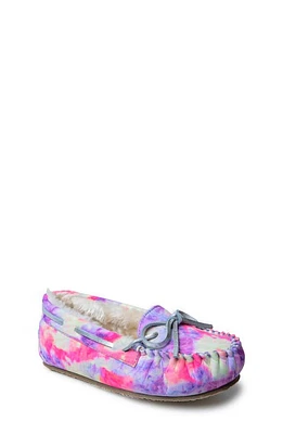 Minnetonka Kids' Faux Shearling Slipper Purple Tie Dye at Nordstrom, M