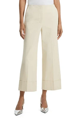 Theory Patton Wide Cuff Stretch Cotton Crop Pants Sand at Nordstrom,