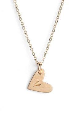 Nashelle 14k-Gold Fill Initial Mini Heart Pendant Necklace in Gold/V at Nordstrom