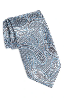 David Donahue Paisley Silk Tie in Charcoal at Nordstrom