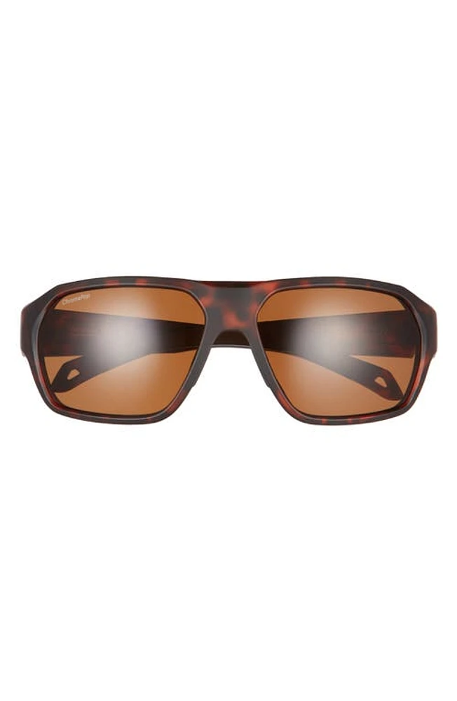 Smith Deckboss 63mm ChromaPop Polarized Oversize Rectangle Sunglasses in Matte Tortoise/Brown at Nordstrom